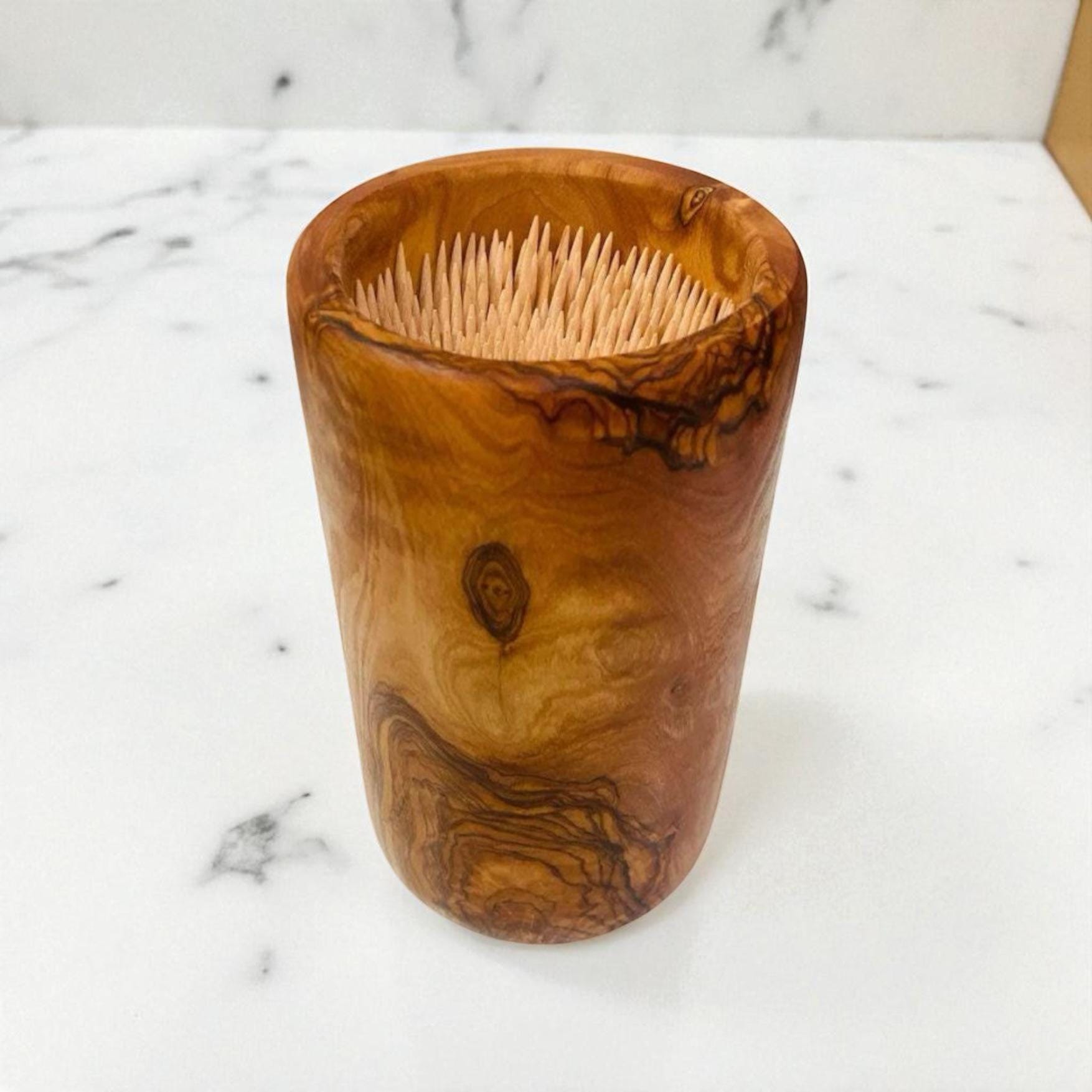 Circle Olive Wood Knife Block