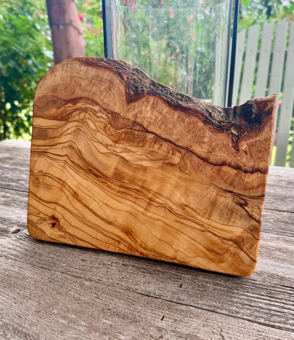 Live Edge Rectangle Olive Wood Cutting Board