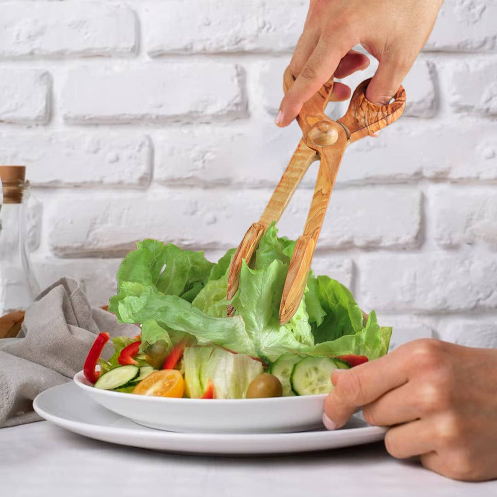 Salad Tongs handmade from Olive wood