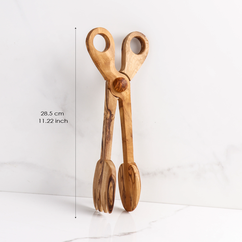 Salad Tongs handmade from Olive wood