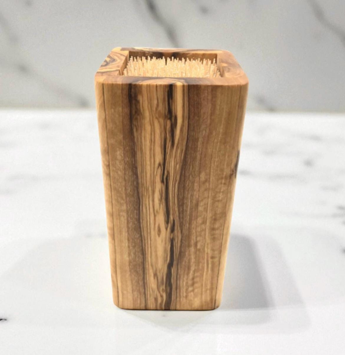 Rectangle Olive Wood Knife Block