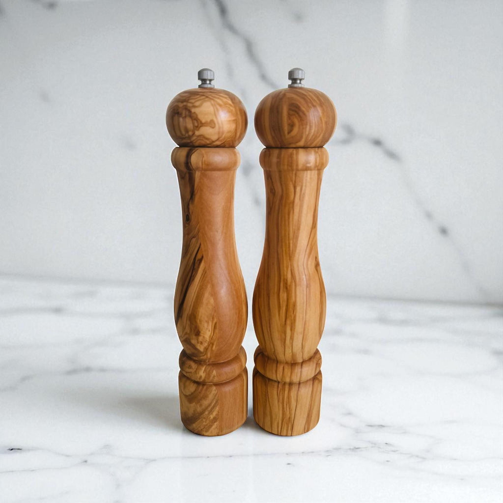 Olive Wood Salt & Pepper Mills Set