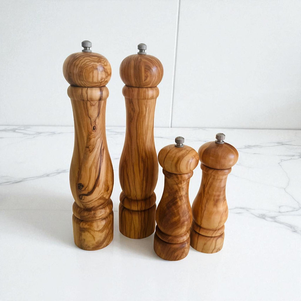 Olive Wood Salt & Pepper Mills Set