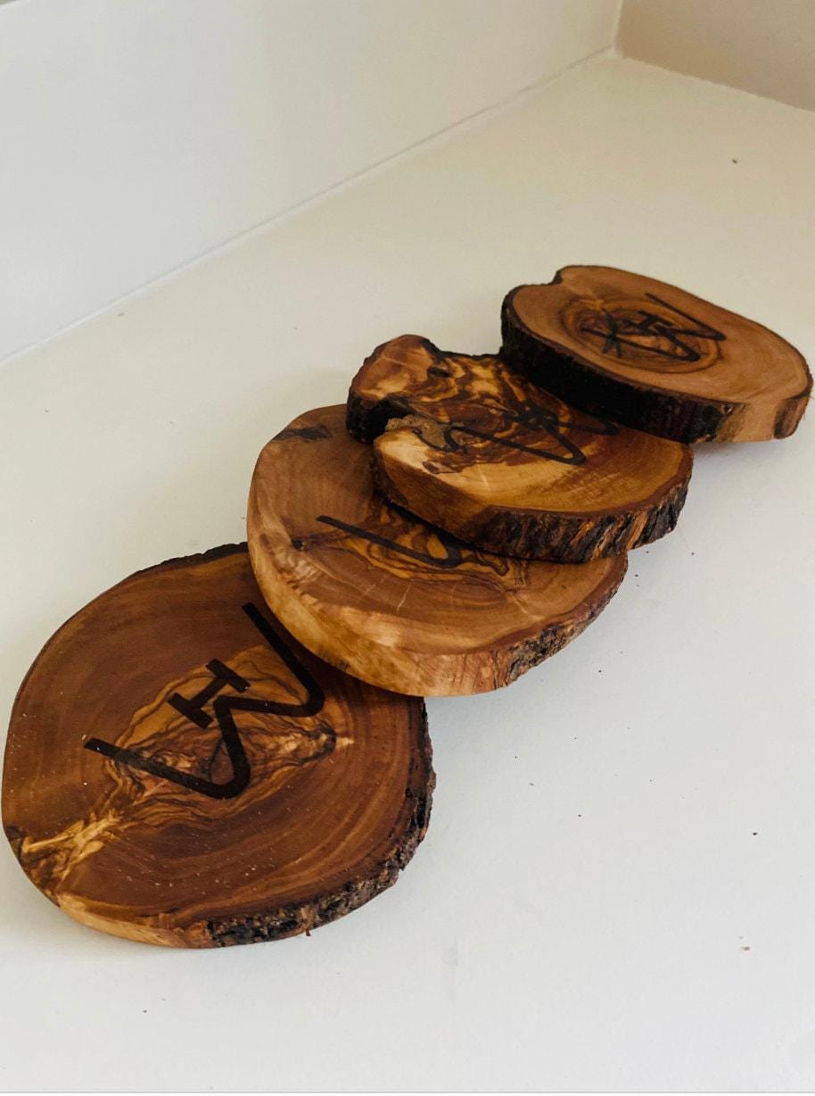 Rustic Olive Wood Coasters
