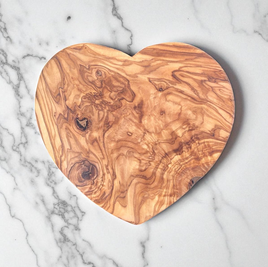 Heart Shaped Olive Wood Cutting Board