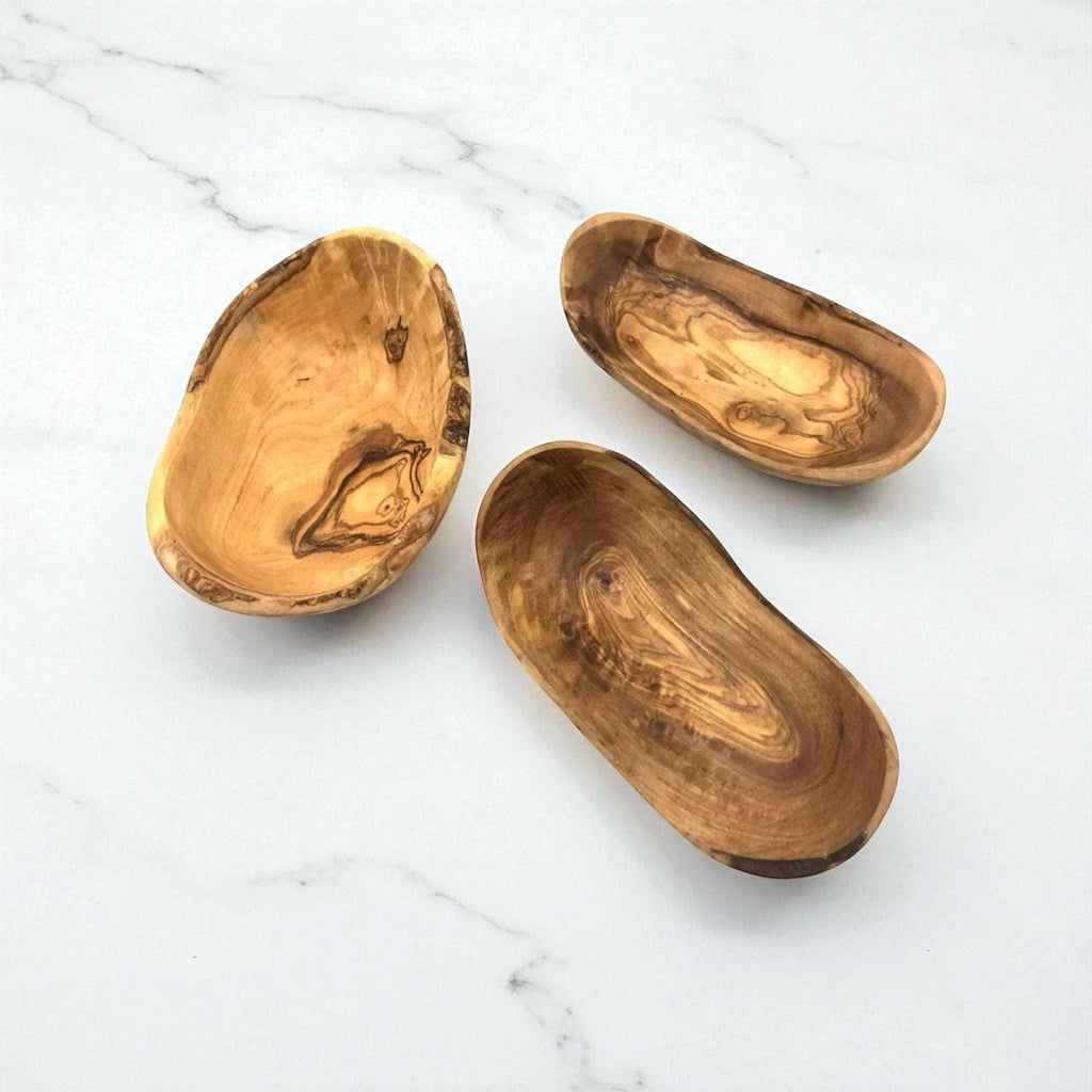 Rustic Live Edge Olive Wood Snack Bowl