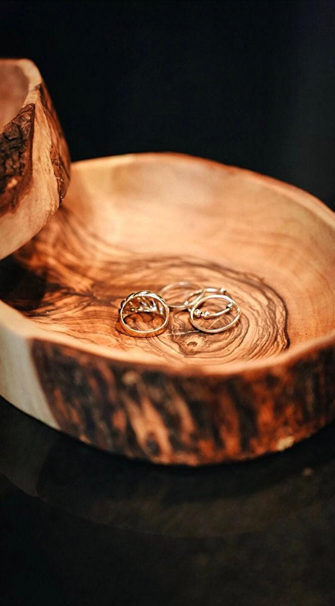 Olive Wood Branch Bowl