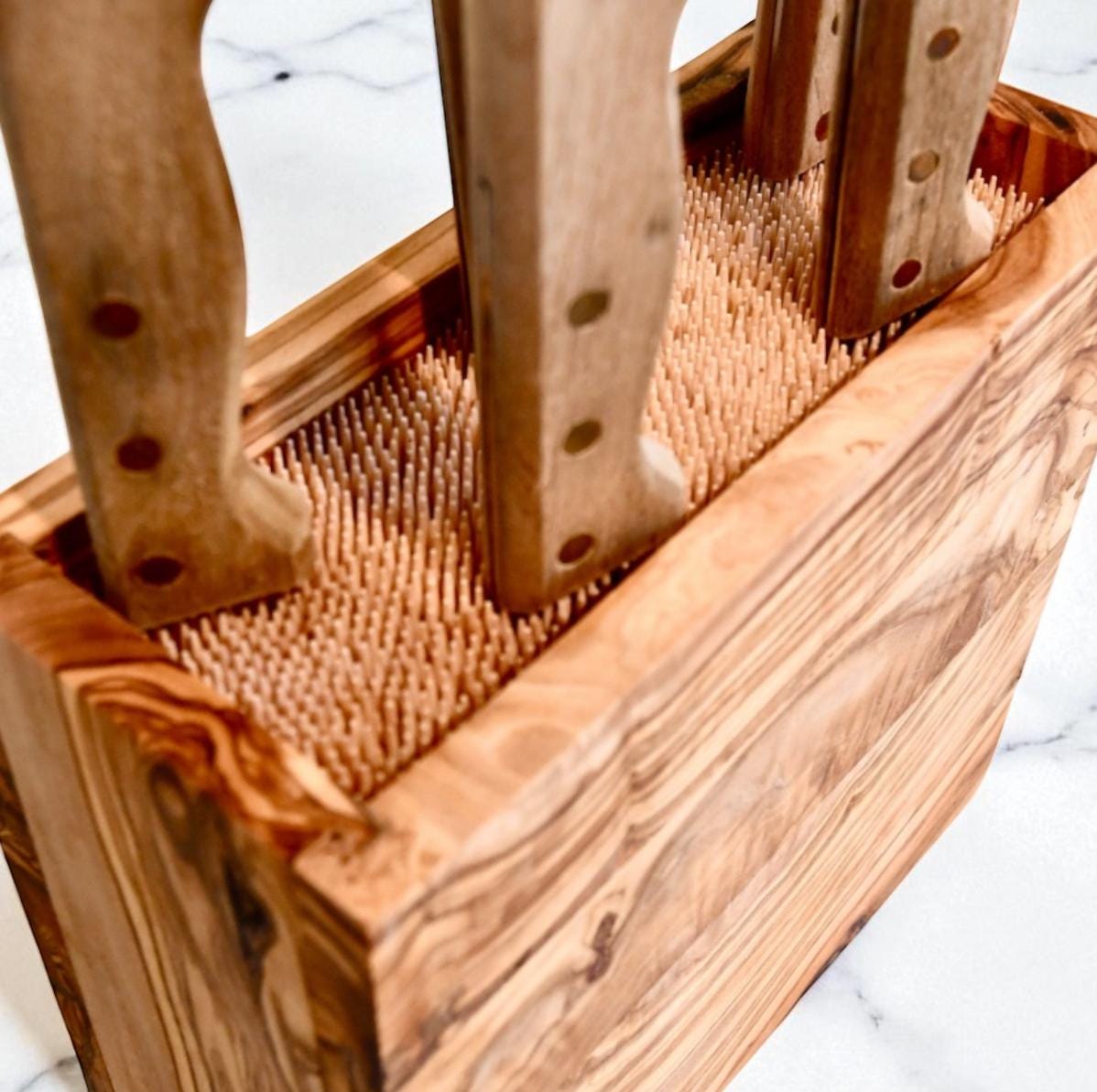 JUMBO Olive Wood Knife Block