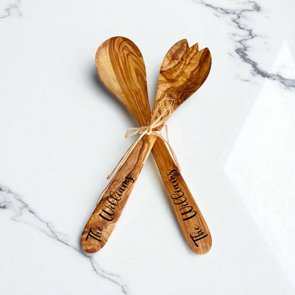 Olive Wood Salad Servers