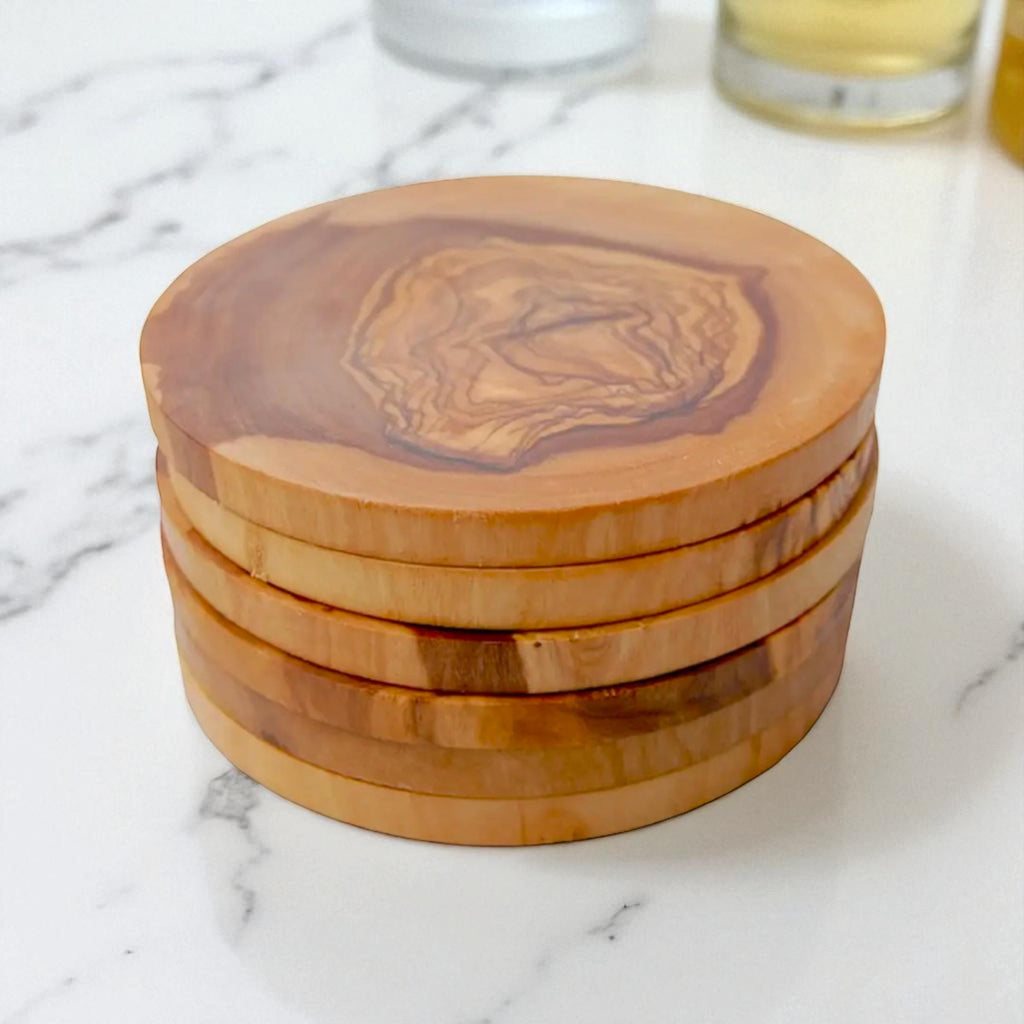BULK Circle Olive Wood Coasters