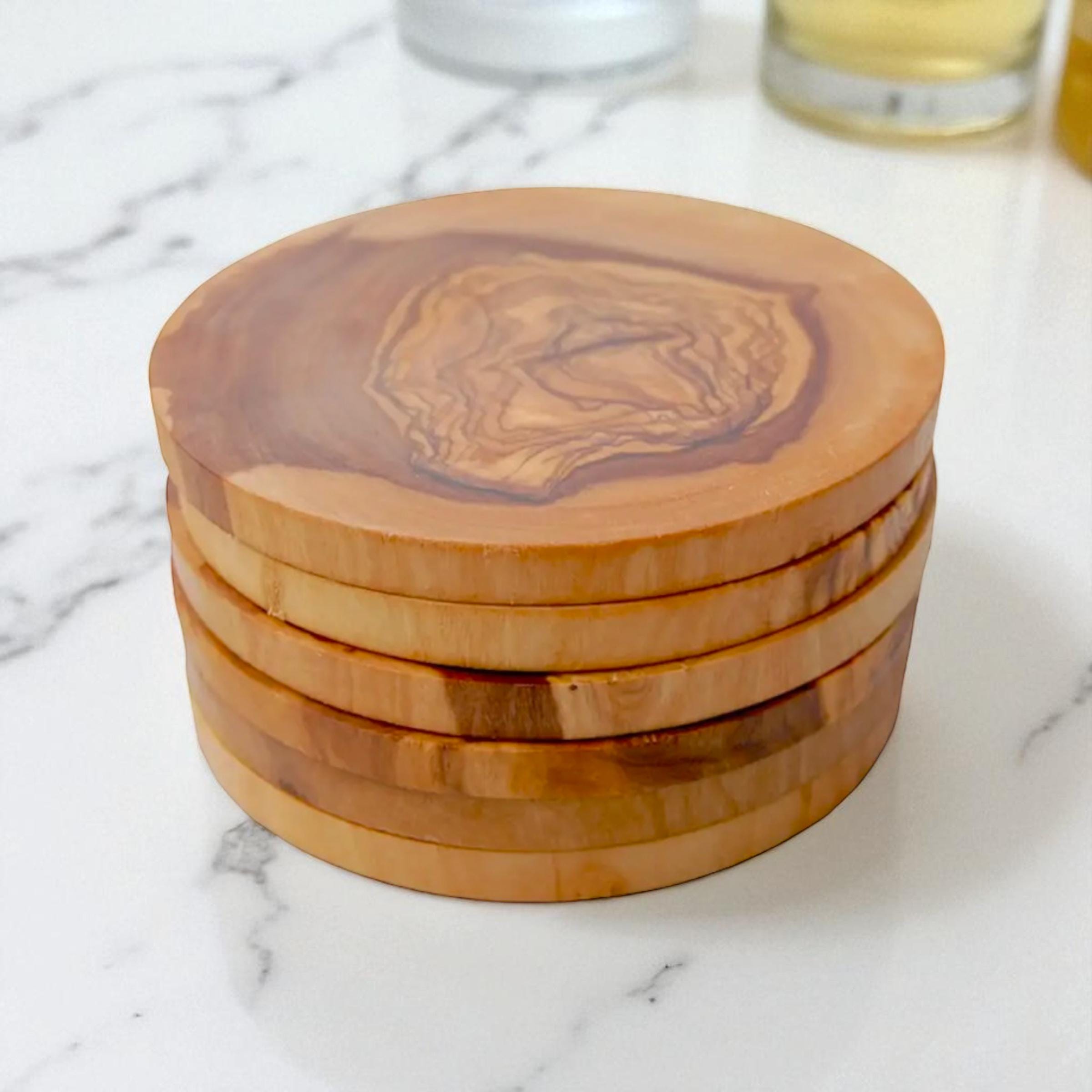 BULK Circle Olive Wood Coasters
