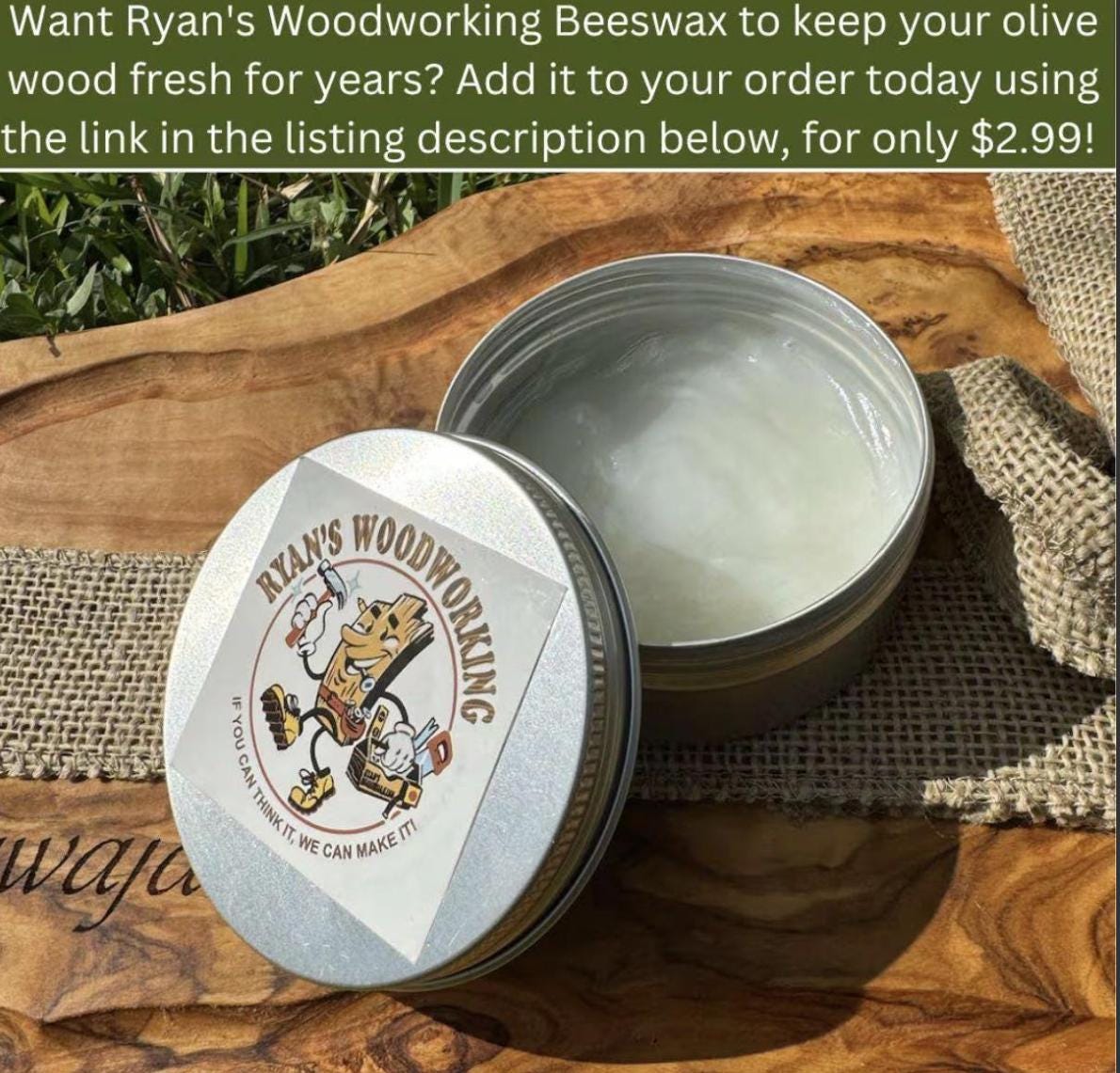 Olive Wood Honey Pot with Dipper