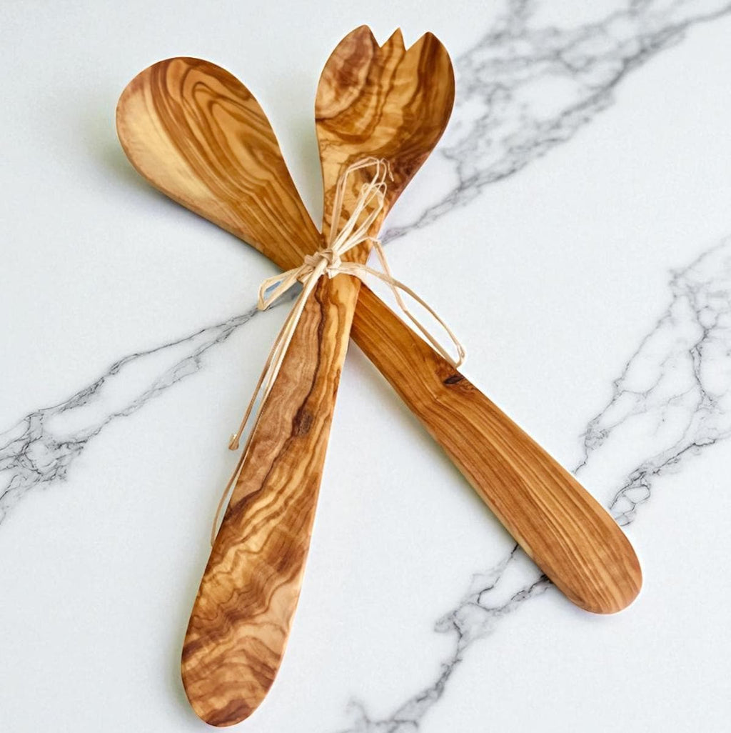 Olive Wood Salad Servers