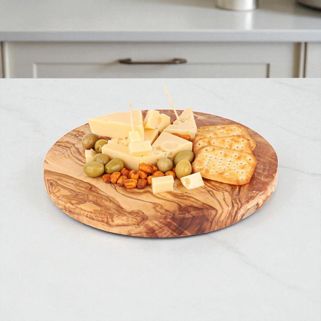 10 Inch Circular Olive Wood Cutting Board