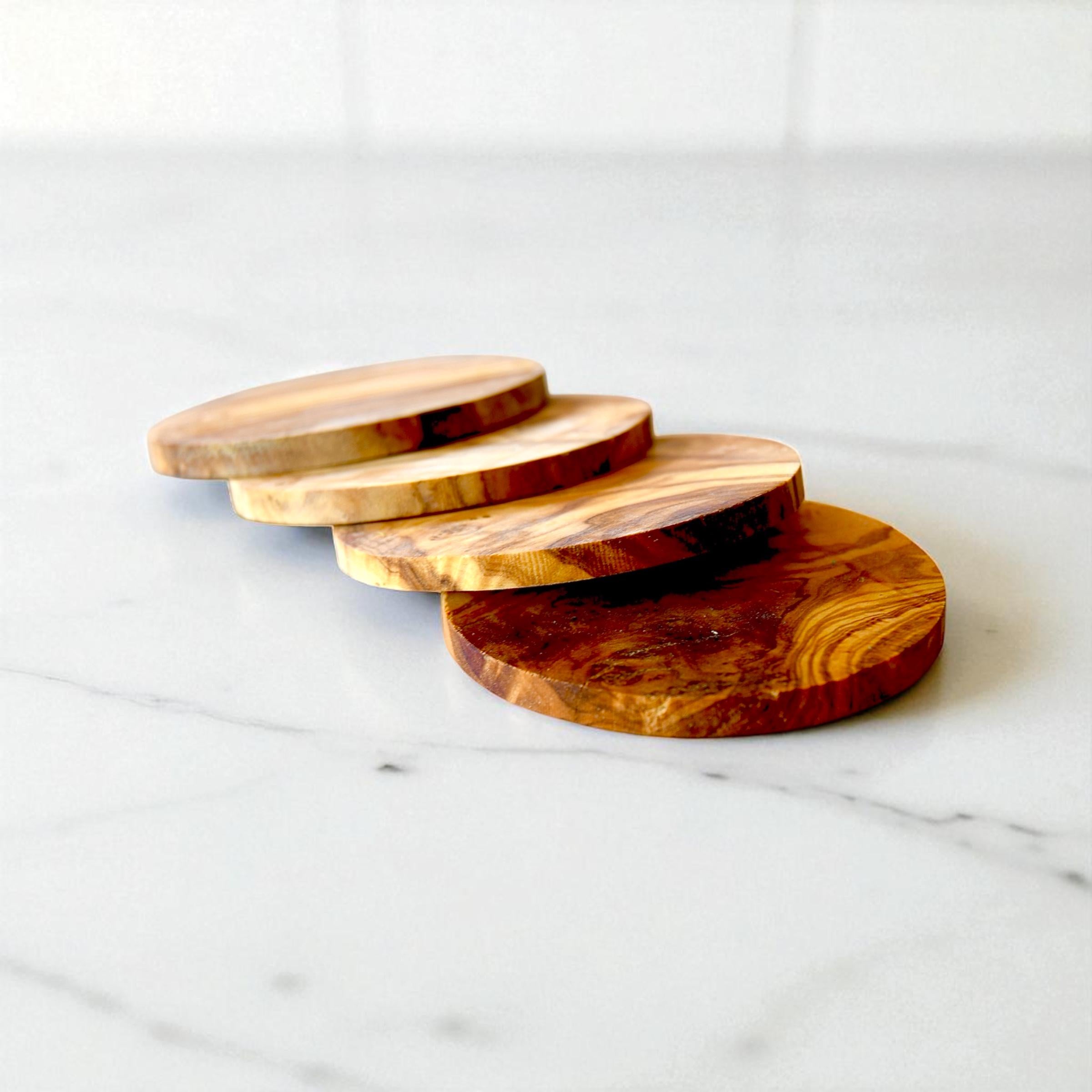 BULK Circle Olive Wood Coasters