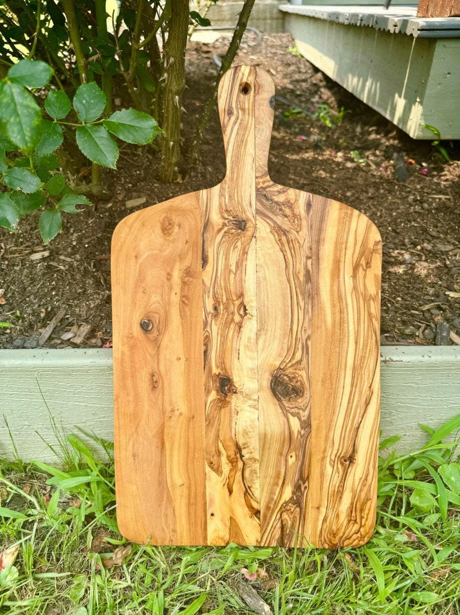 Large, Medium, Small Olive Wood Cutting Board With Handle