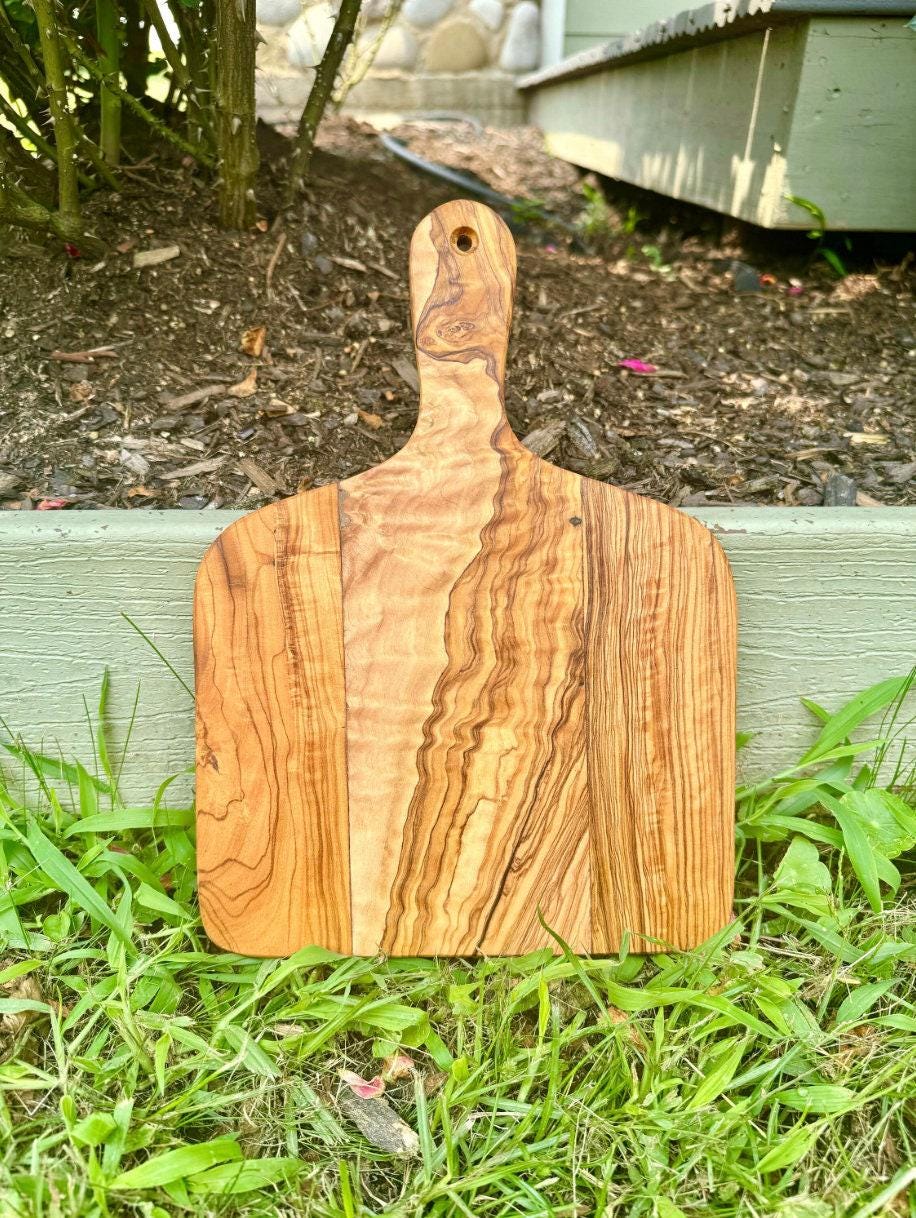 Large, Medium, Small Olive Wood Cutting Board With Handle