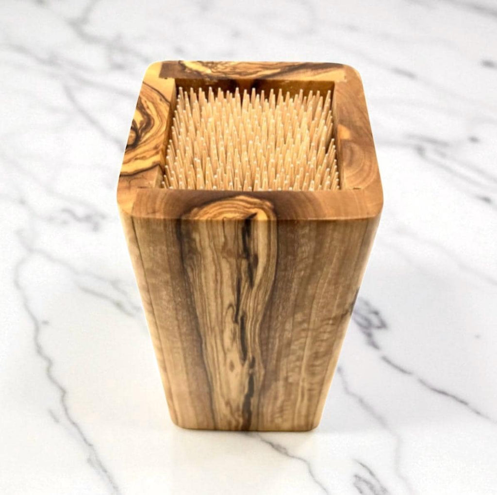 Rectangle Olive Wood Knife Block