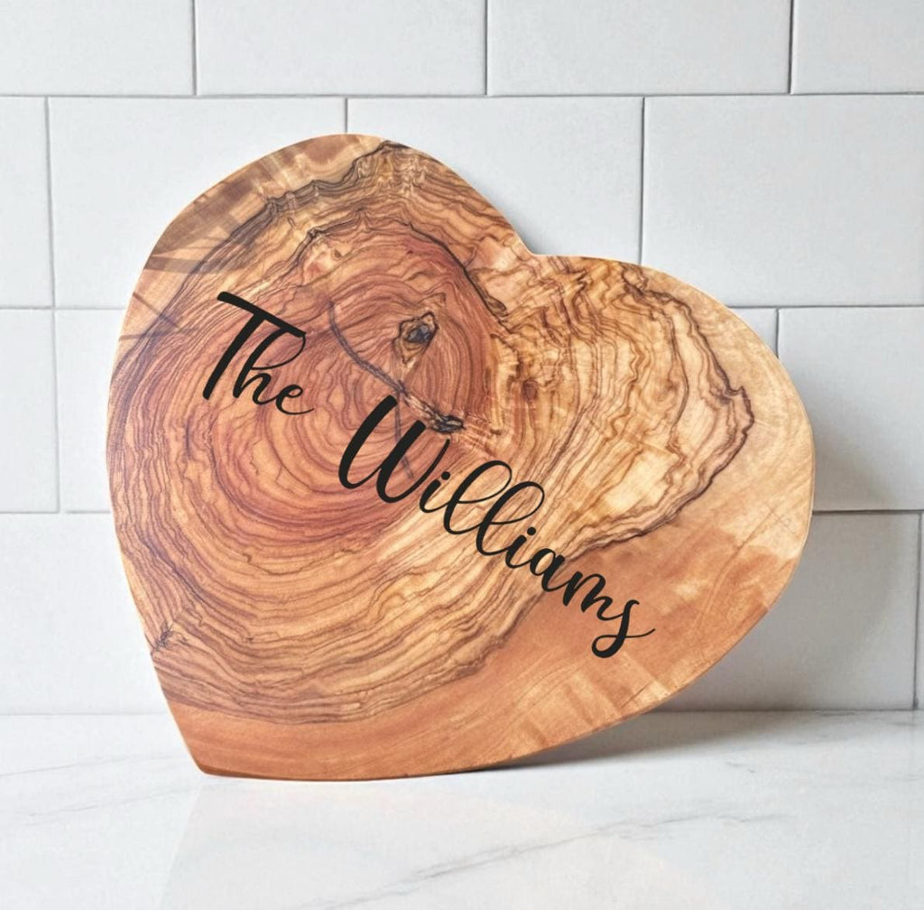 Heart Shaped Olive Wood Cutting Board