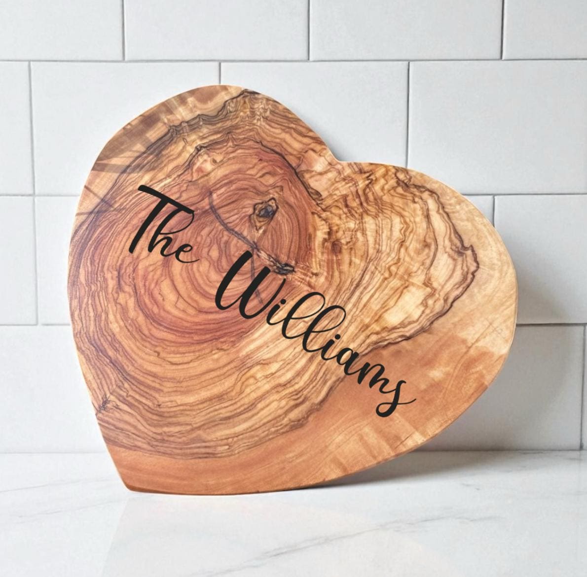 Heart Shaped Olive Wood Cutting Board
