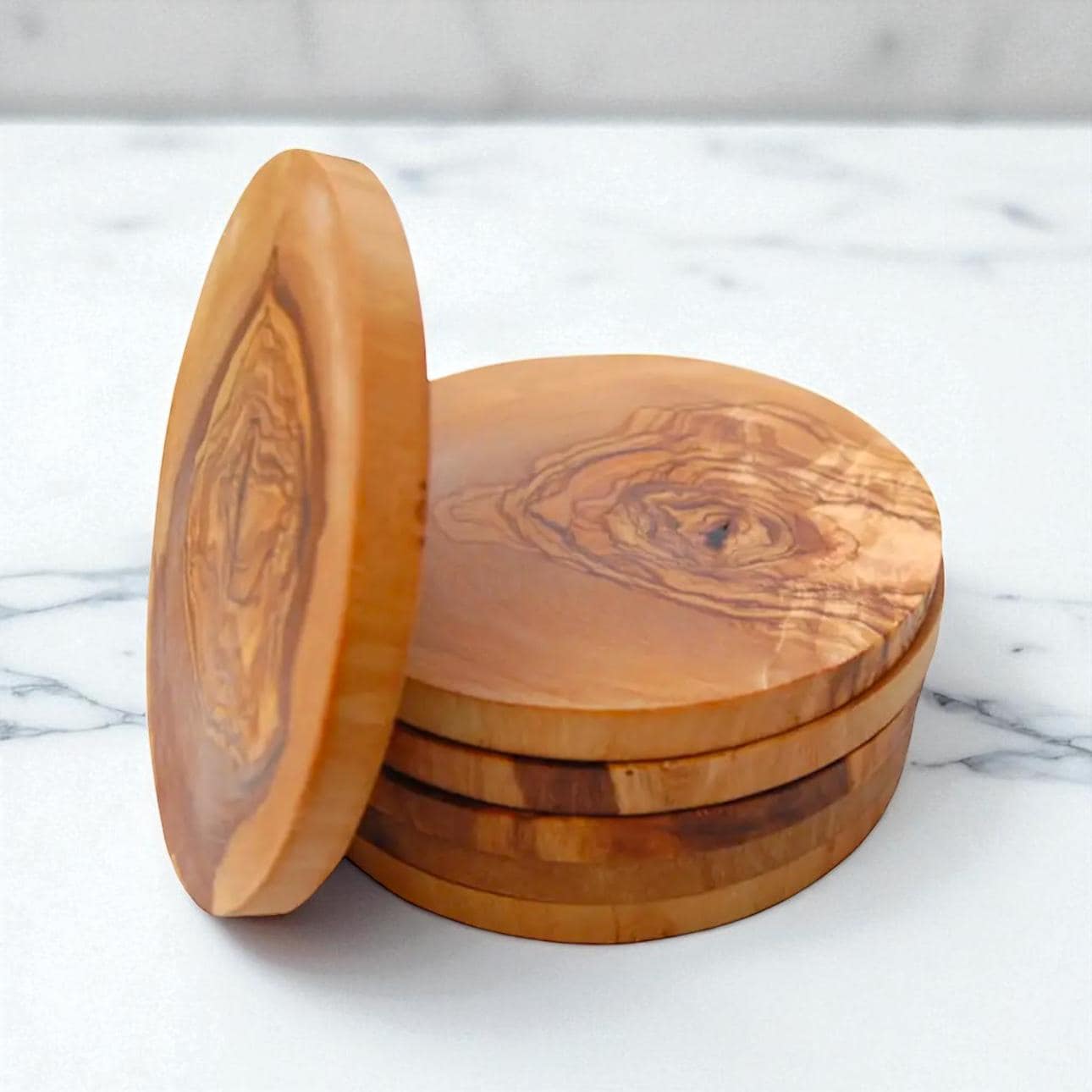 BULK Circle Olive Wood Coasters