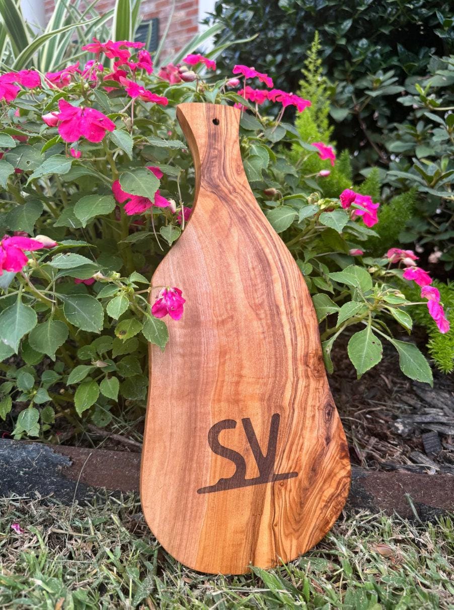 Olive Wood Cutting Board With Handle