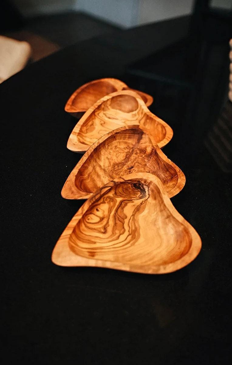 Olive Wood Heart Shaped Bowl