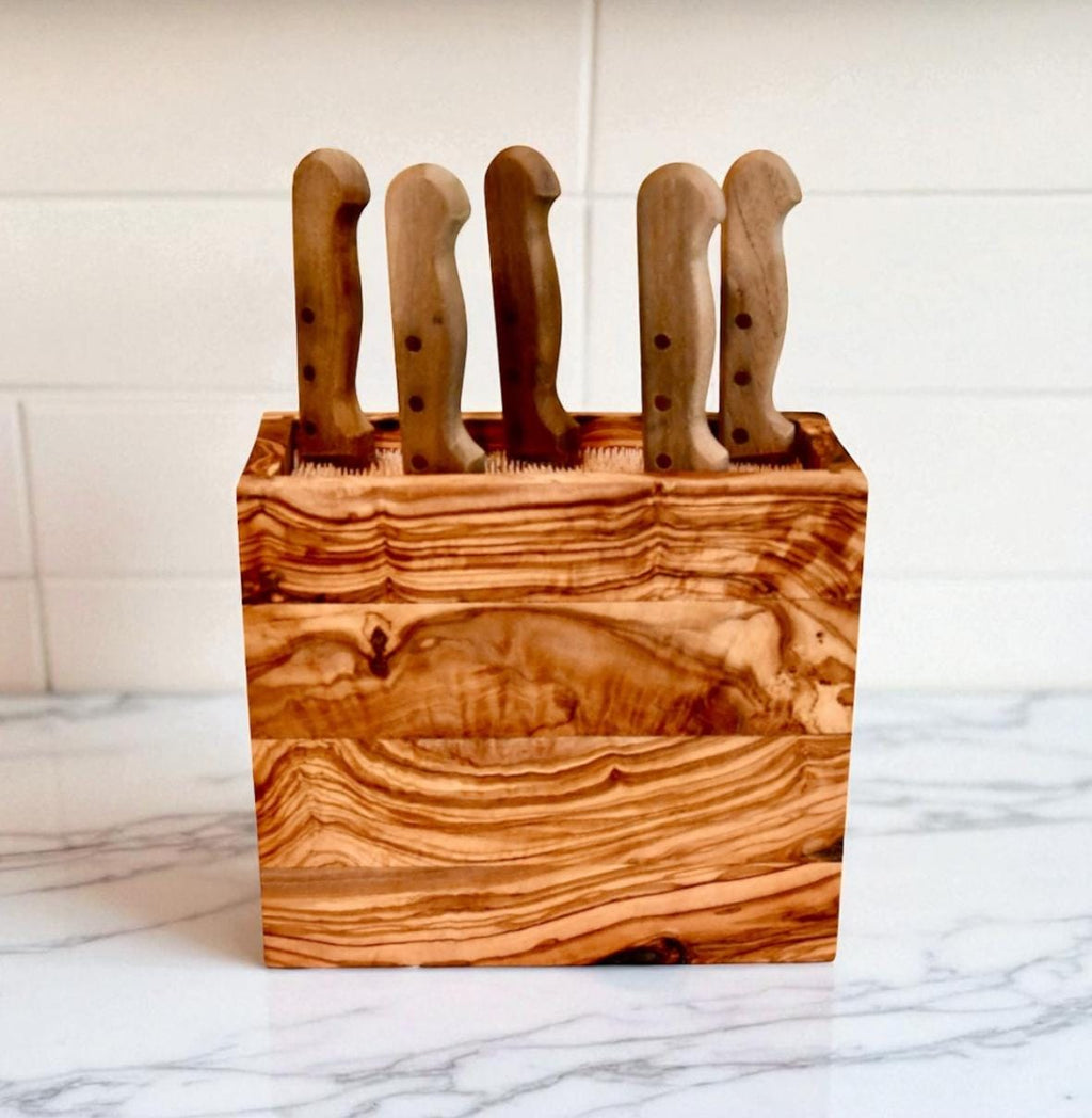 JUMBO Olive Wood Knife Block