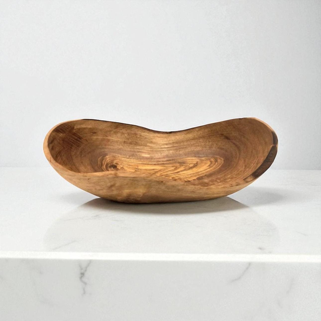 Rustic Live Edge Olive Wood Snack Bowl