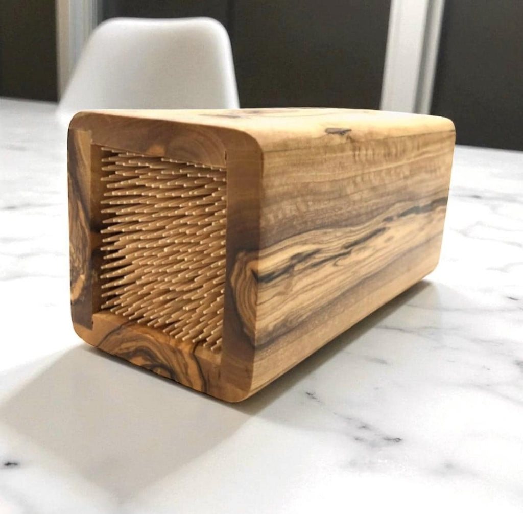 Rectangle Olive Wood Knife Block
