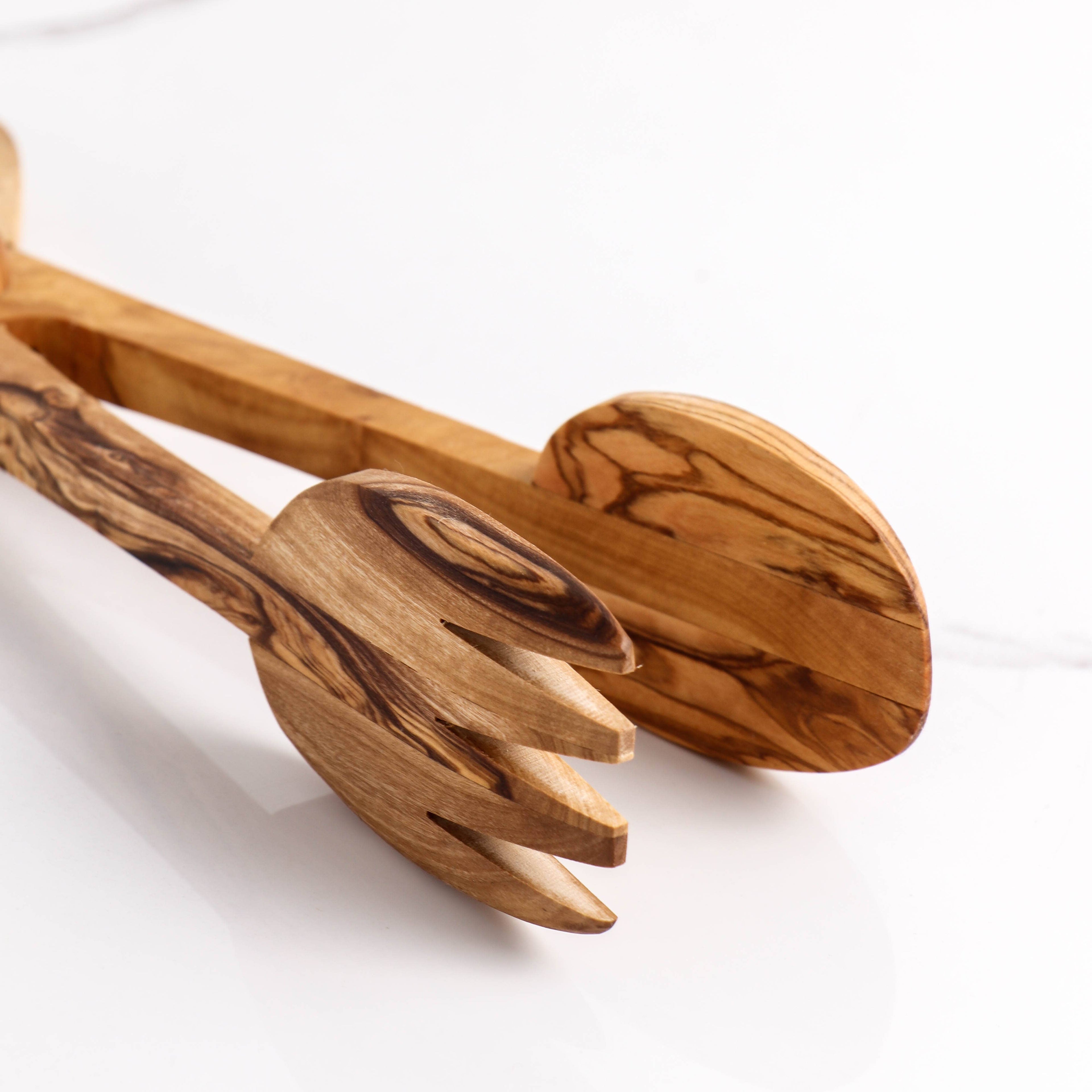 Salad Tongs handmade from Olive wood