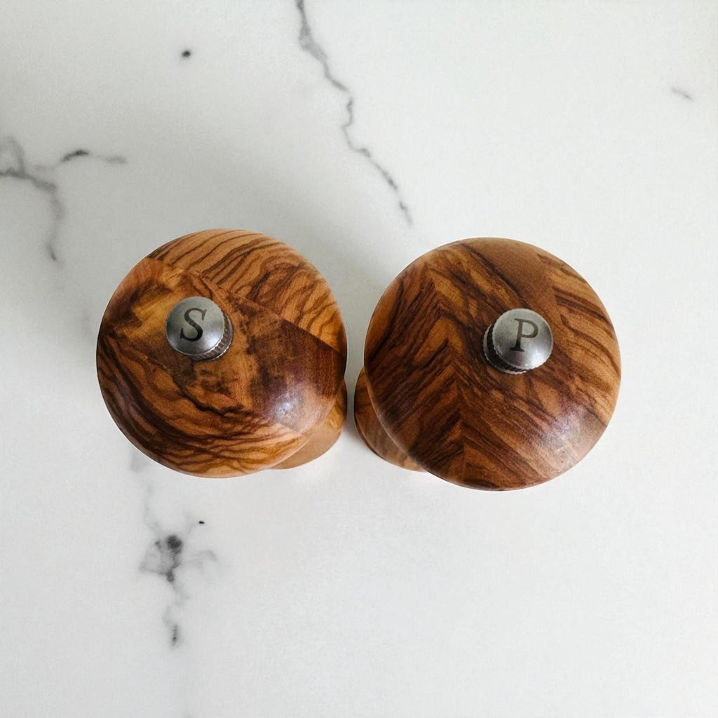 Olive Wood Salt & Pepper Mills Set