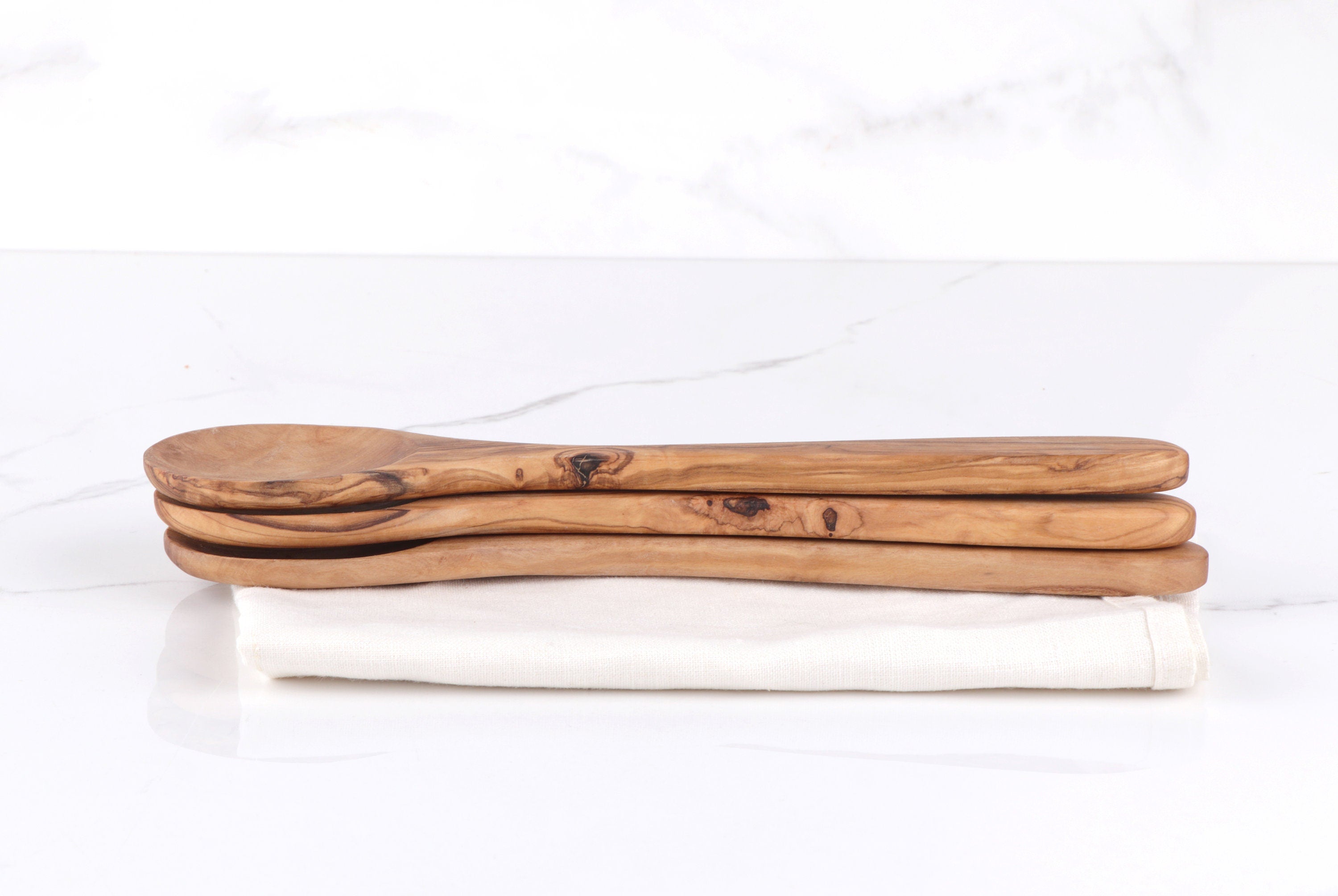 Handmade Olive Wood Spoon Set: Kitchen Utensils