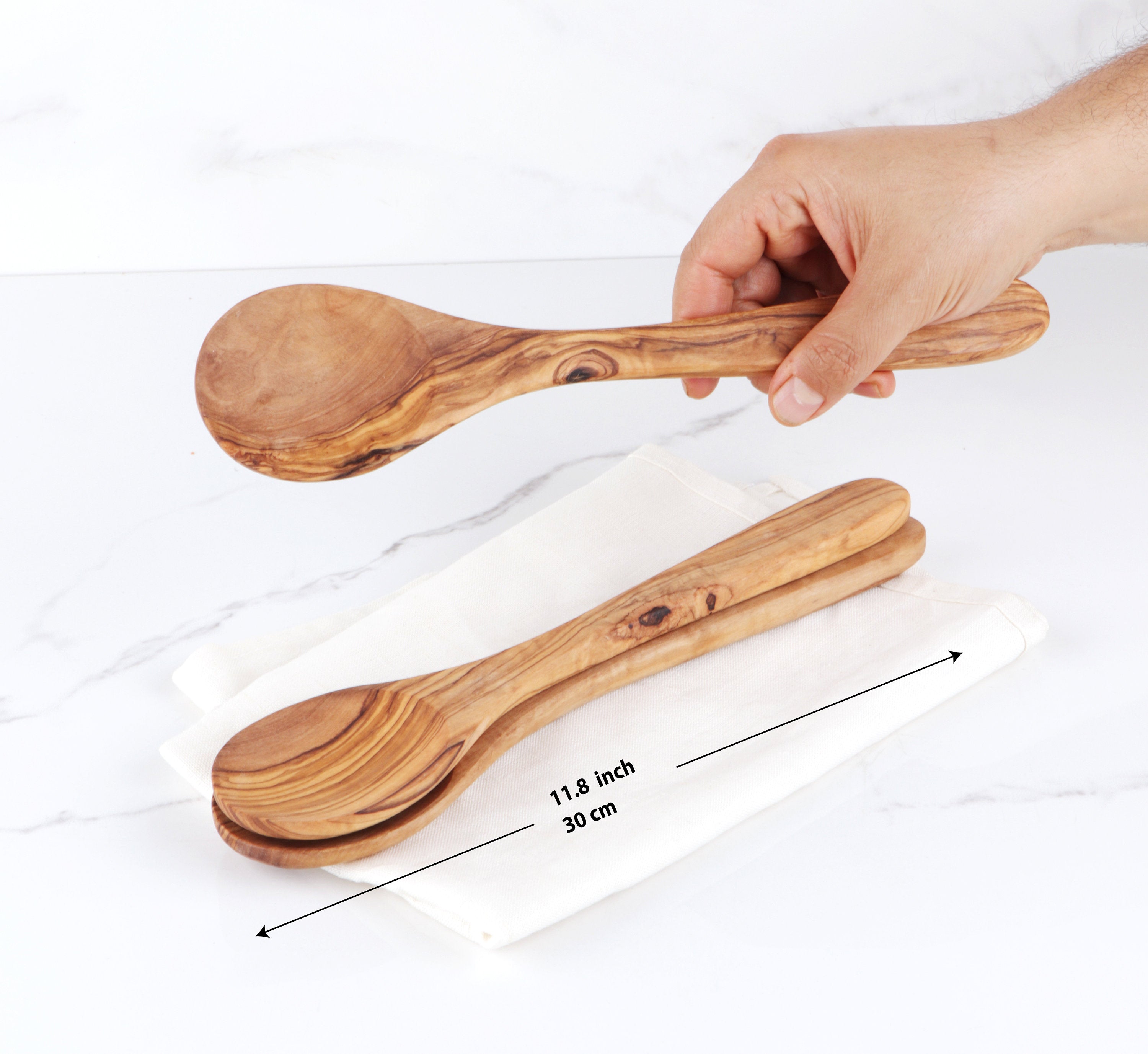 Handmade Olive Wood Spoon Set: Kitchen Utensils