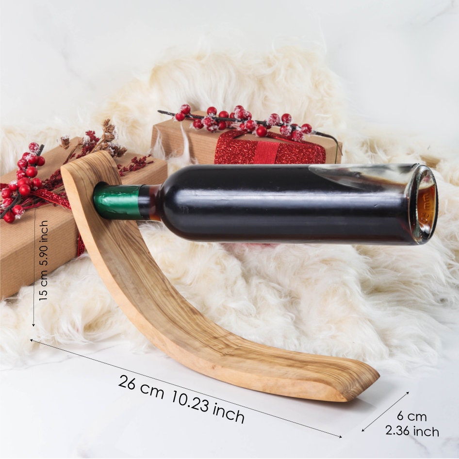 Handmade Olive Wood Wine Bottle Holder