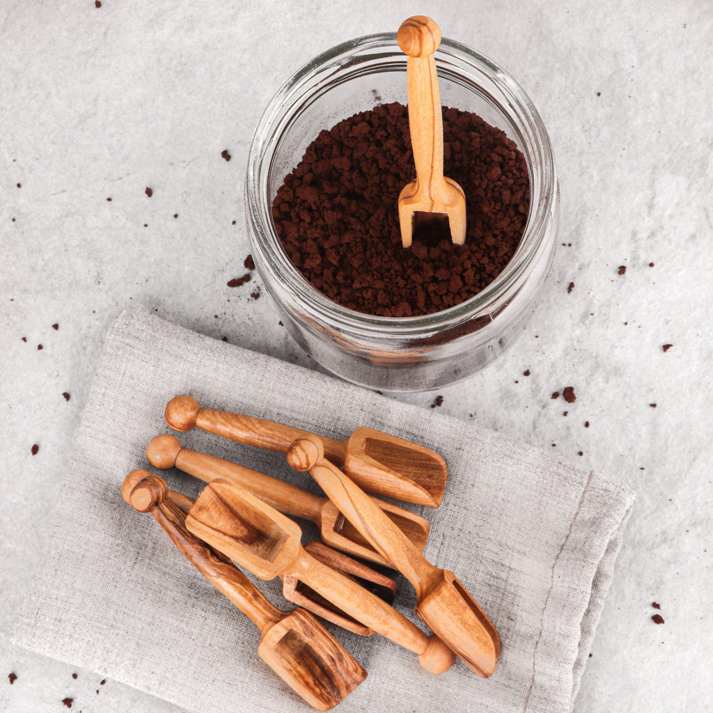 Handmade Olive Wood Mini Spoons: Salt, Coffee, Tea Scoops