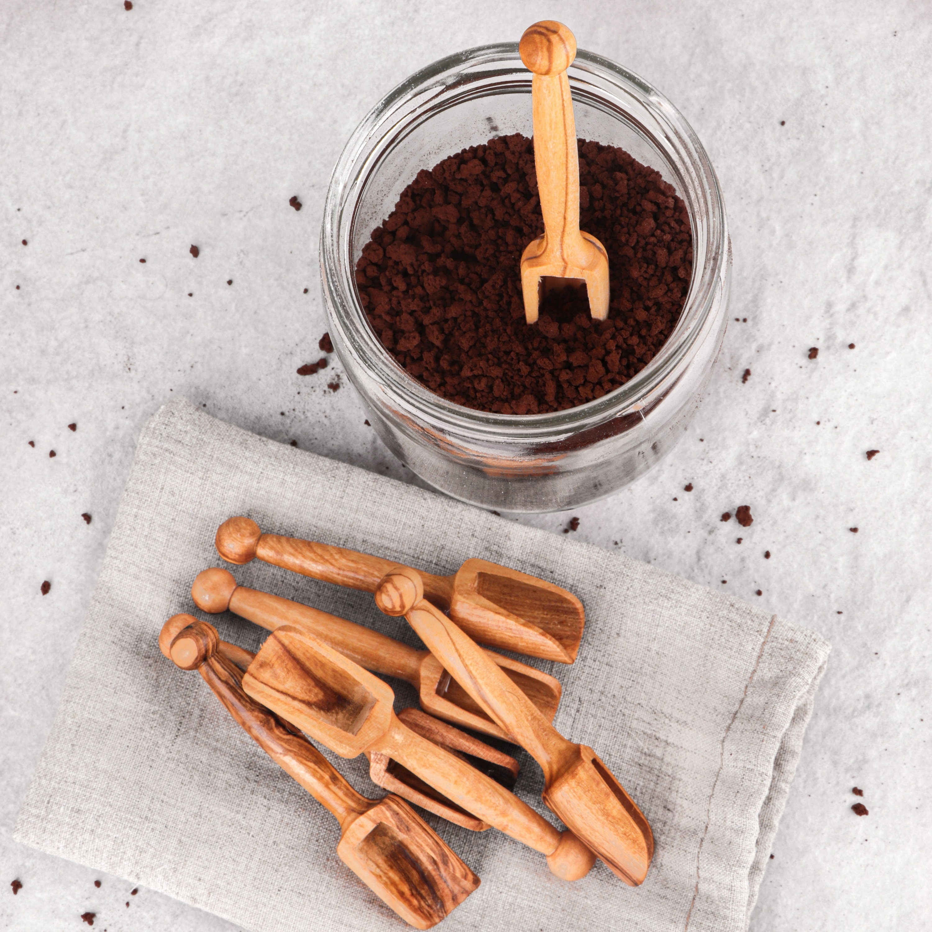 Handmade Olive Wood Mini Spoons: Salt, Coffee, Tea Scoops