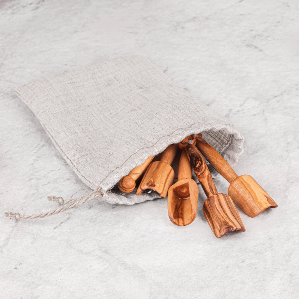 Handmade Olive Wood Mini Spoons: Salt, Coffee, Tea Scoops