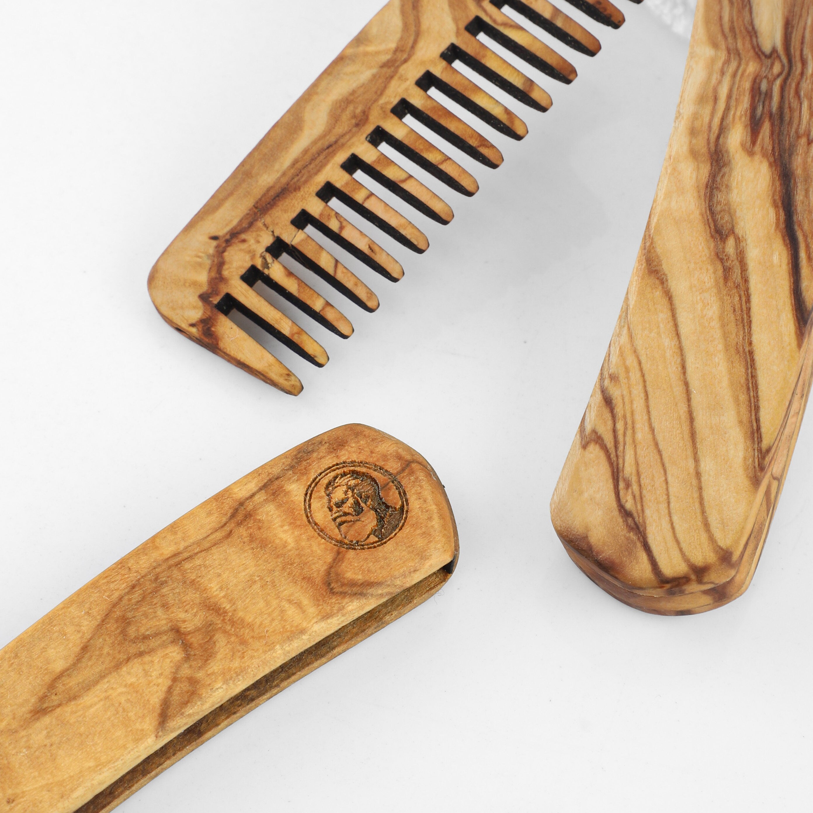 Handmade Olive Wood Beard Comb: Personalized Grooming Gift