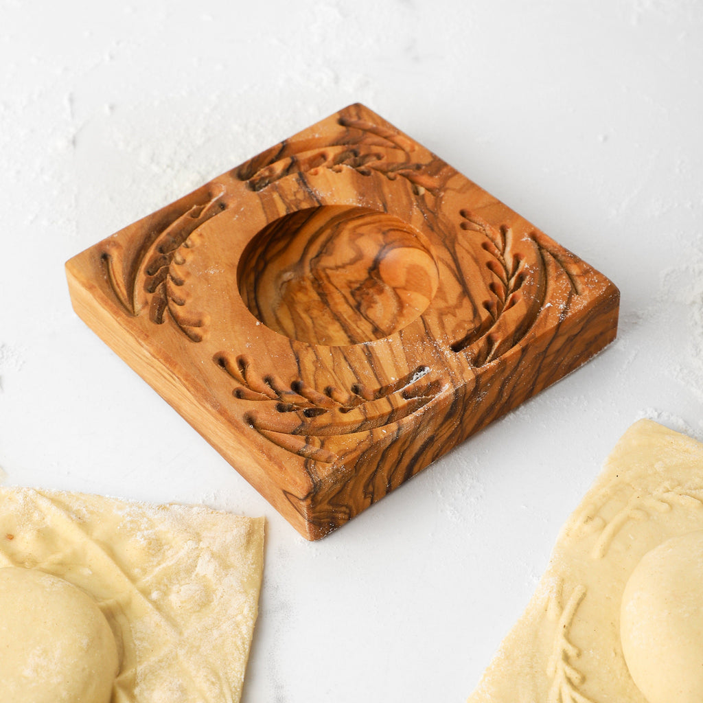 Handmade Olive Wood Ravioli Mold: Italian Pasta Molds