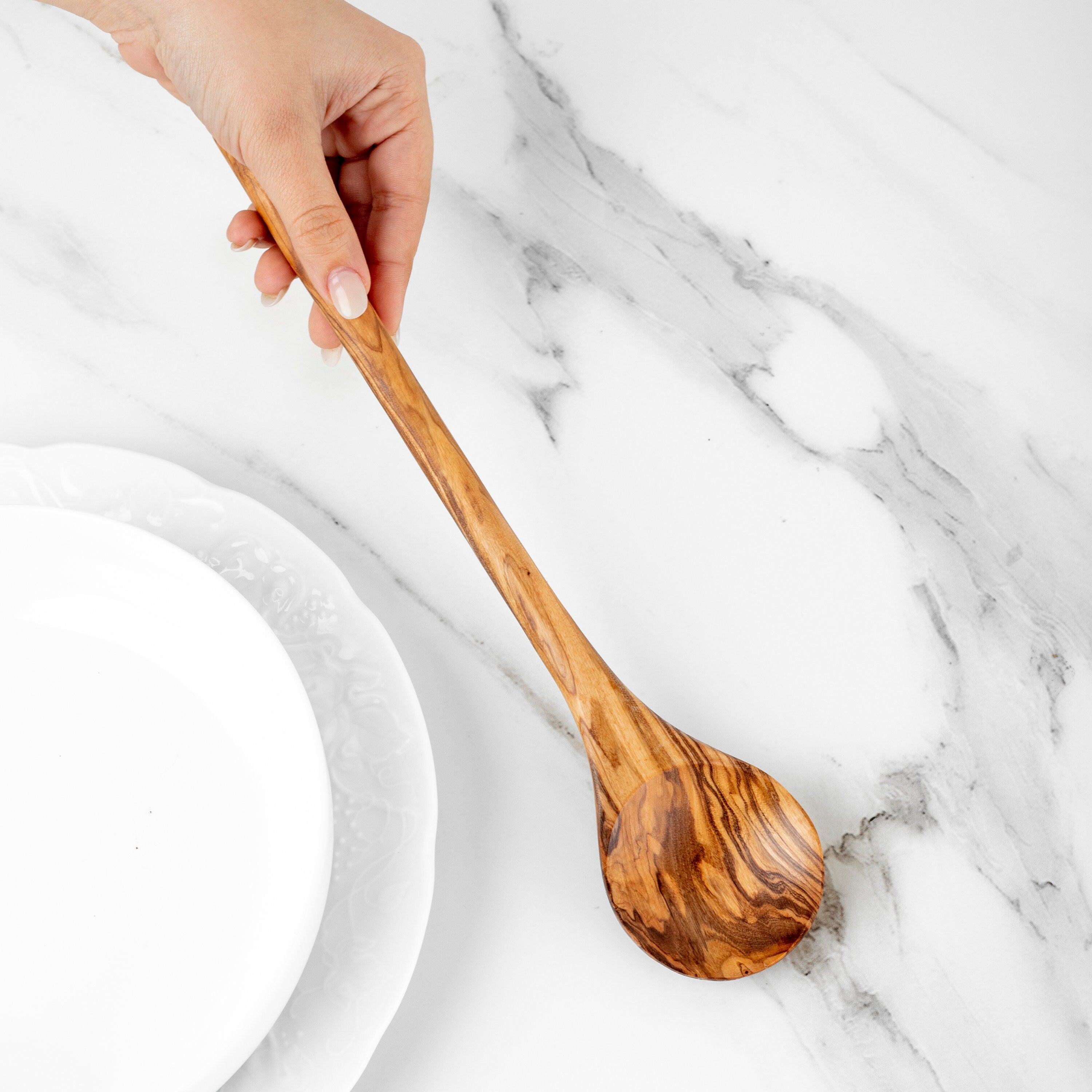 Handmade Olive Wood Cooking Spoon: Personalized Kitchen Utensil