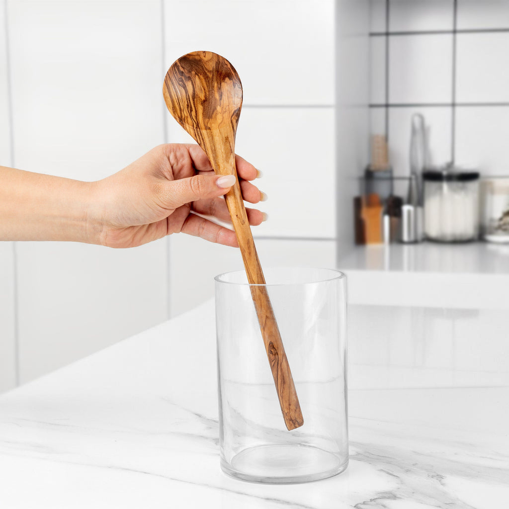 Handmade Olive Wood Cooking Spoon: Personalized Kitchen Utensil
