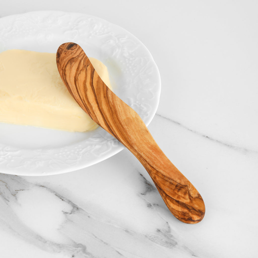 Handmade Olive Wood Butter Knife: Engraved wooden Spreader