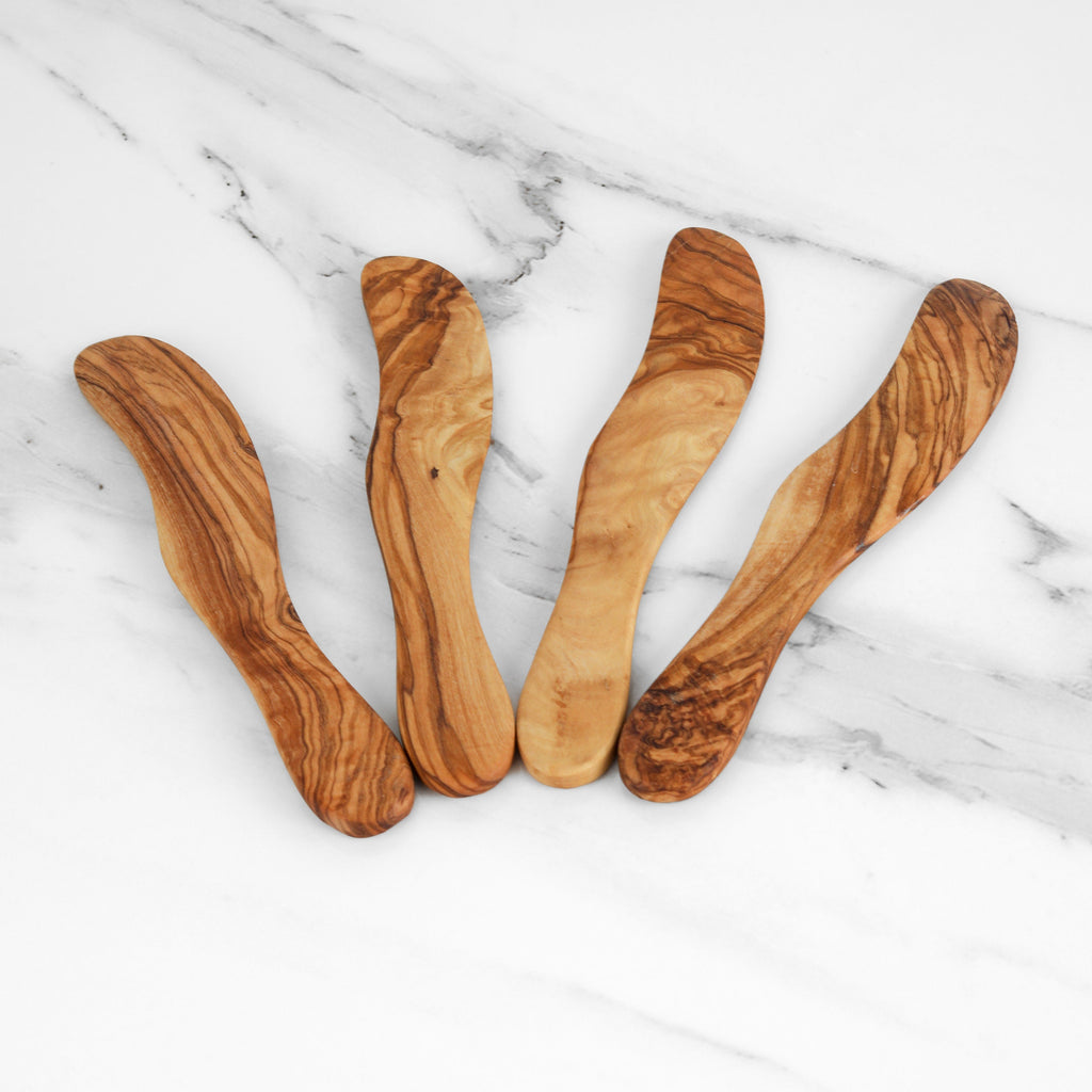 Handmade Olive Wood Butter Knife: Engraved wooden Spreader