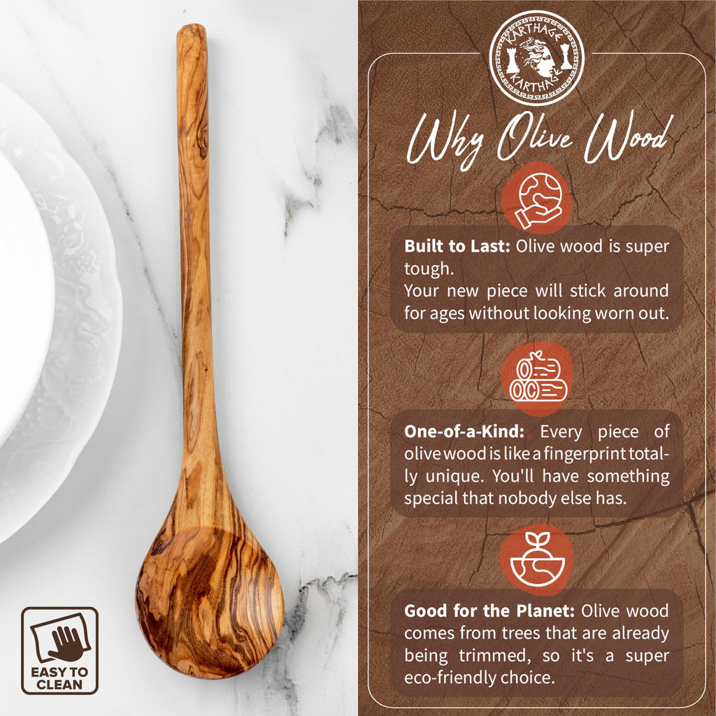 Handmade Olive Wood Cooking Spoon: Personalized Kitchen Utensil
