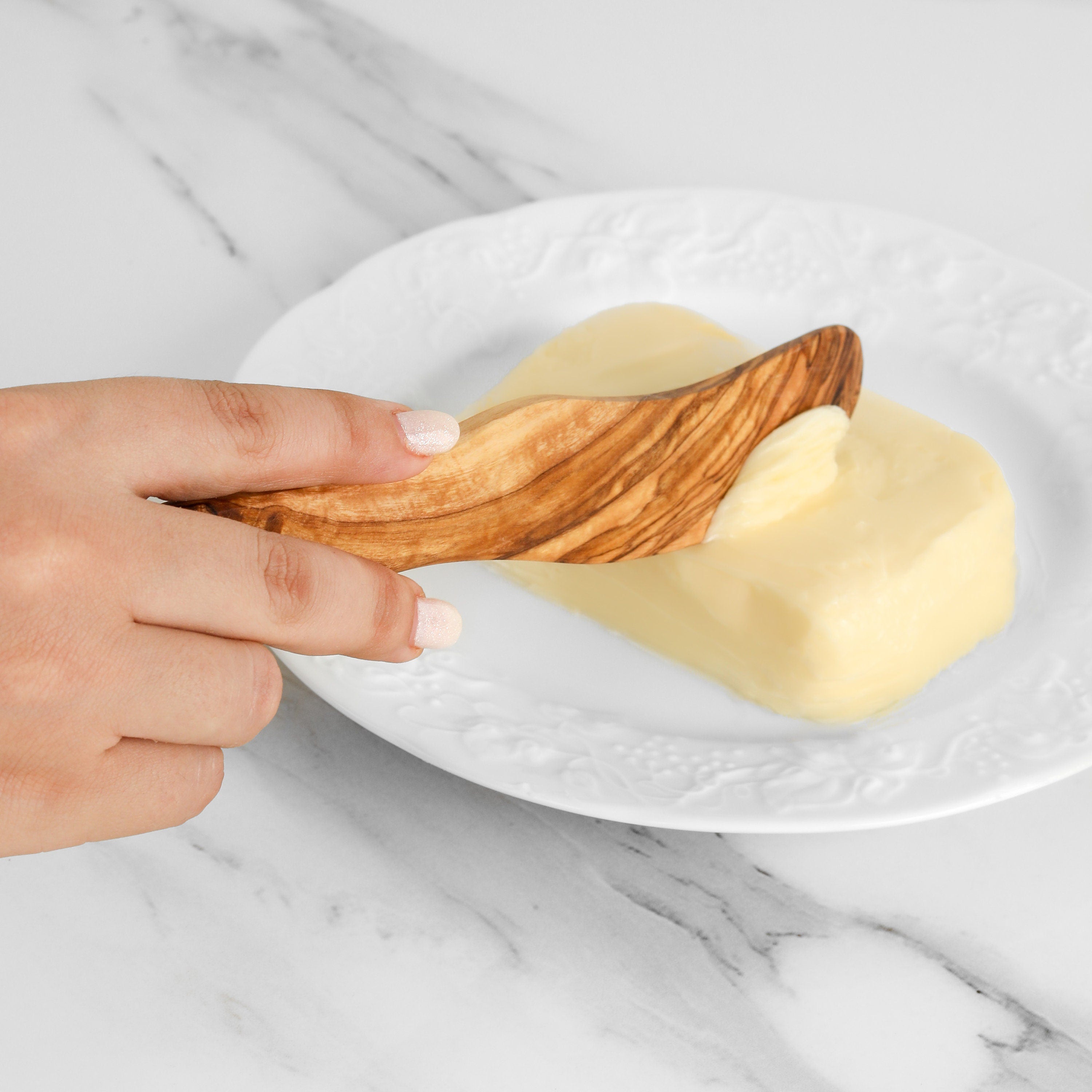 Handmade Olive Wood Butter Knife: Engraved wooden Spreader