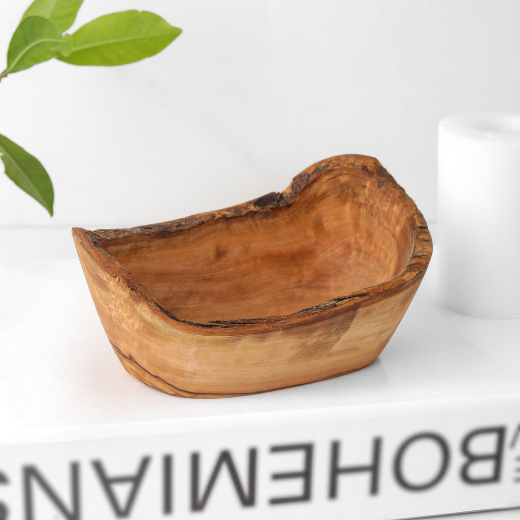 Handmade Olive Wood Dipping Dish: Rustic Appetizer Bowl