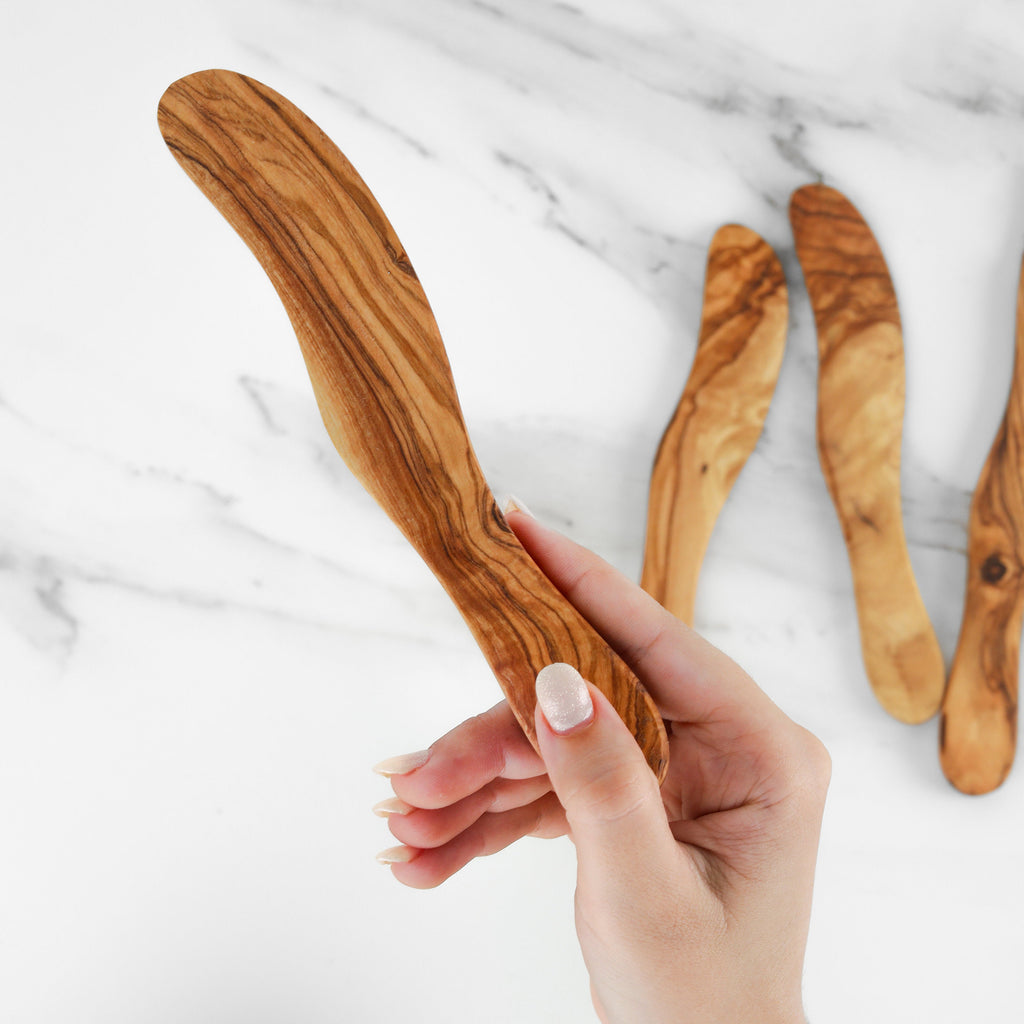 Handmade Olive Wood Butter Knife: Engraved wooden Spreader
