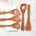 Olive Wood Kitchen Utensil Set: Personalized Cooking Spoons & Spatula
