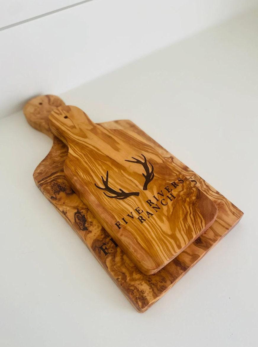 Olive Wood Chopping Boards With Handle| 4 Sizes Handmade Olive Wood Cheese Boards| Serving Boards| Cutting Board Set| Wedding Gifts